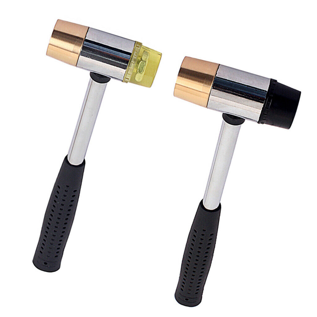 Fret Hammer 7/8" diameter head -UHMW&Brass head-Guitar luthier hammer Yellow