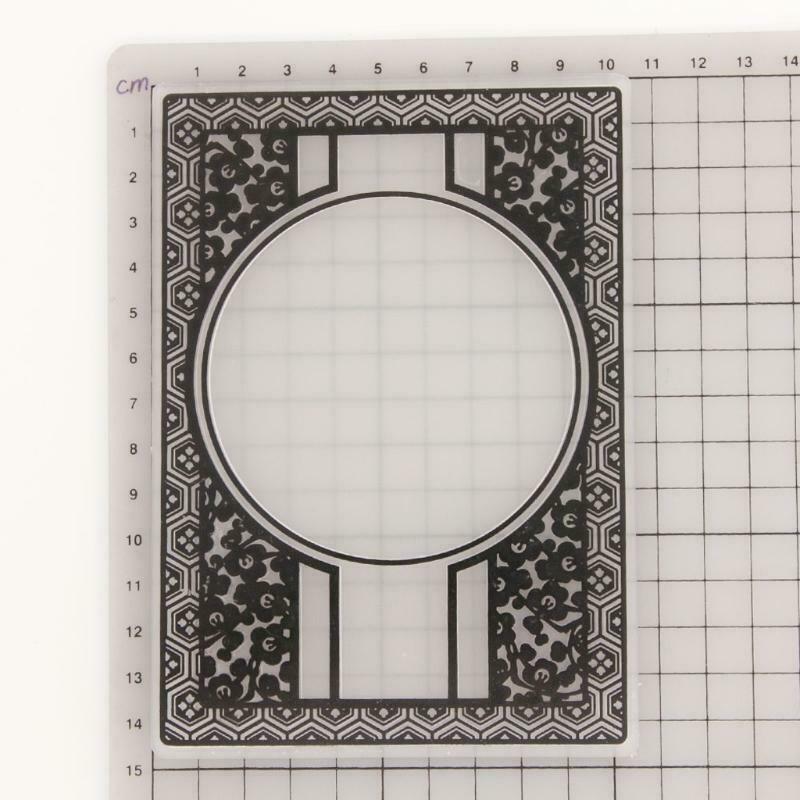 Round Plastic Embossing Folder Stencil Template DIY Craft Making Scrapbooking