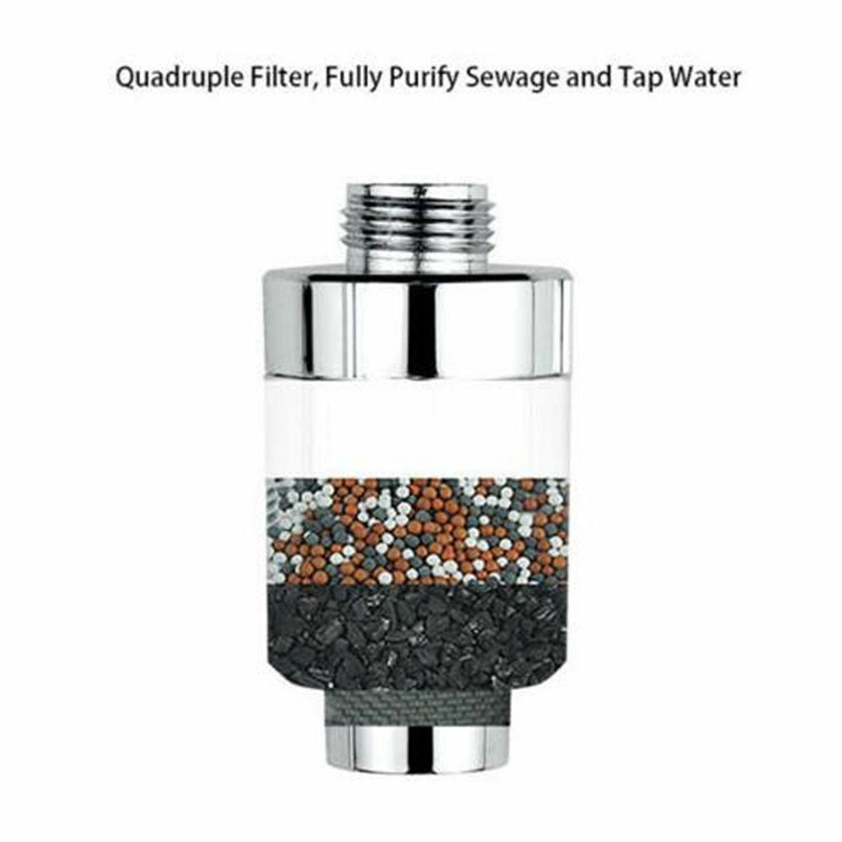 1/2" Inline Shower Filter Bathroom Water Purifier Chlorine Heavy Metal Remover