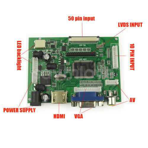 8 inch 800x480 LCD Display HDMI+VGA+2AV LCD Controller Board for Raspberry Pi