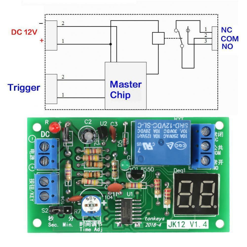 DC 12V LED Display Countdown Timing Timer Delay Turn OFF Relay Switch Module L70