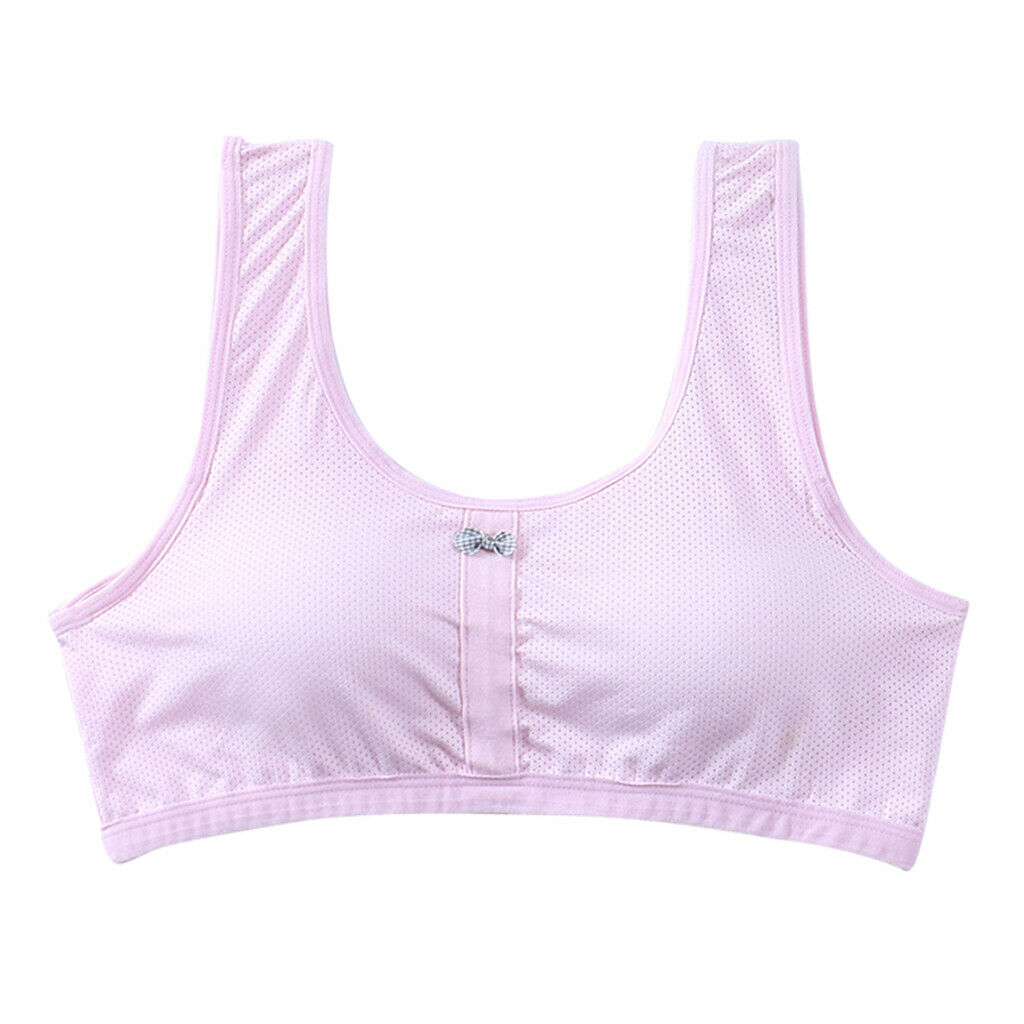 Girl's Breathable Bra Padded Wireless Sports Bra Activity Gym Fitness Pink