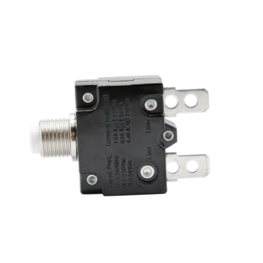 15 Amp Thermal Overload Protector, DC50V Push Reset Button Circuit Breaker with