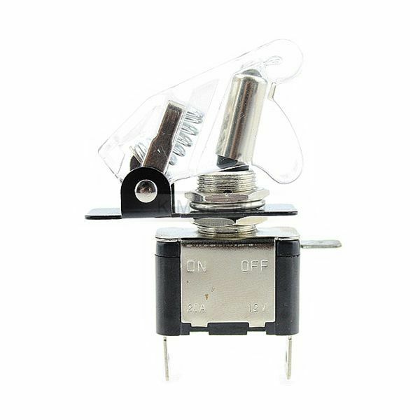 5x White LED Illuminated Toggle Rocker Switch With Cover For Car Boat 12V 20A