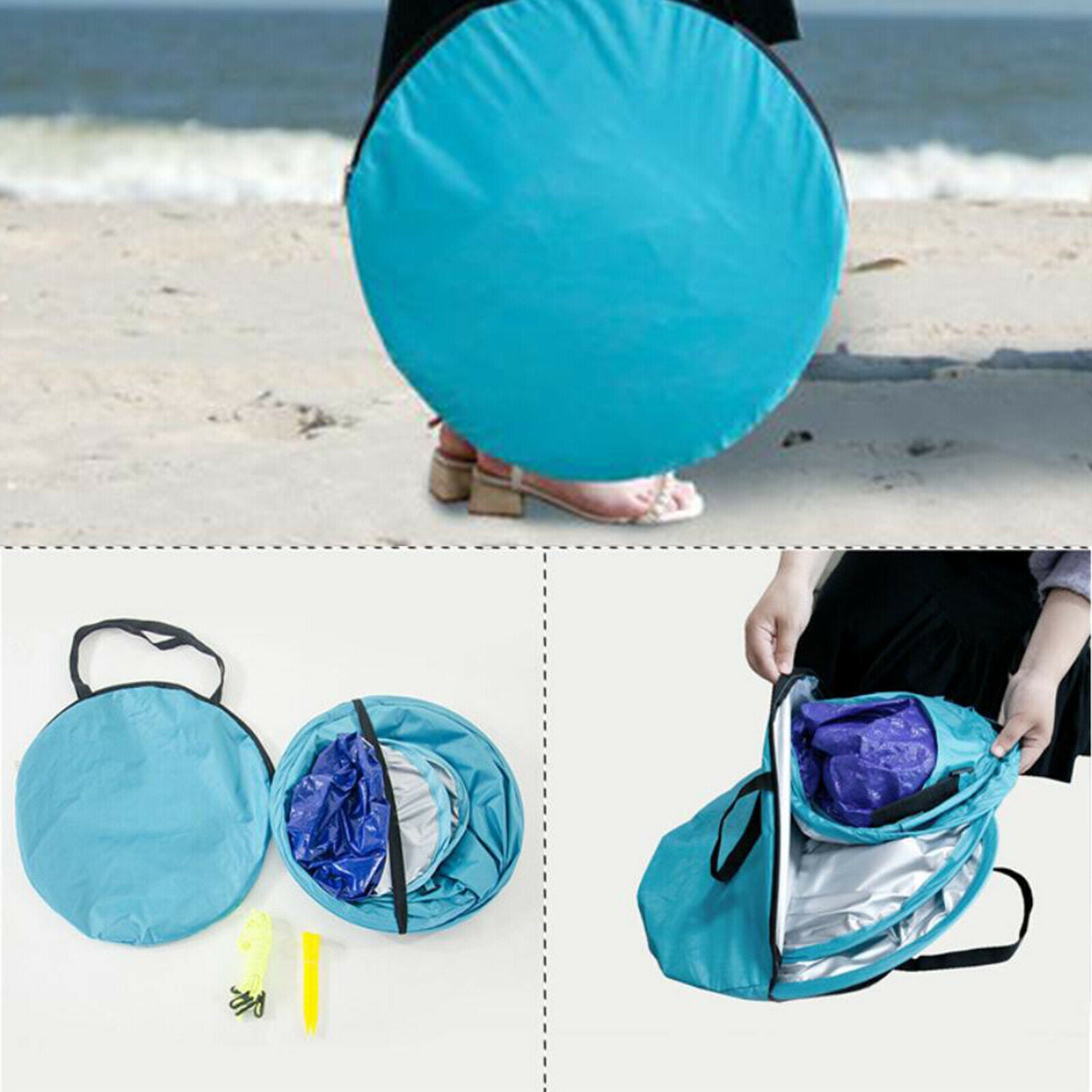 Popup Baby Beach Tent with Pool Sun Shelter Under Age 3 Kids Yard Sunshade