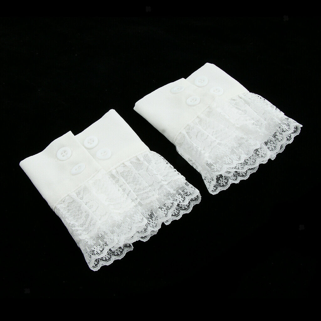 Retro Women   Masquerade Wrist Band White Lace Flower Cuff Wedding