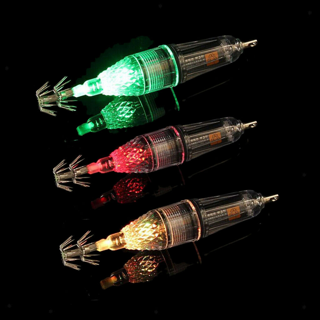 3pcs Fluorescent Fishing Lures Squid Jig Hook Octopus Cuttlefish 4.72inch