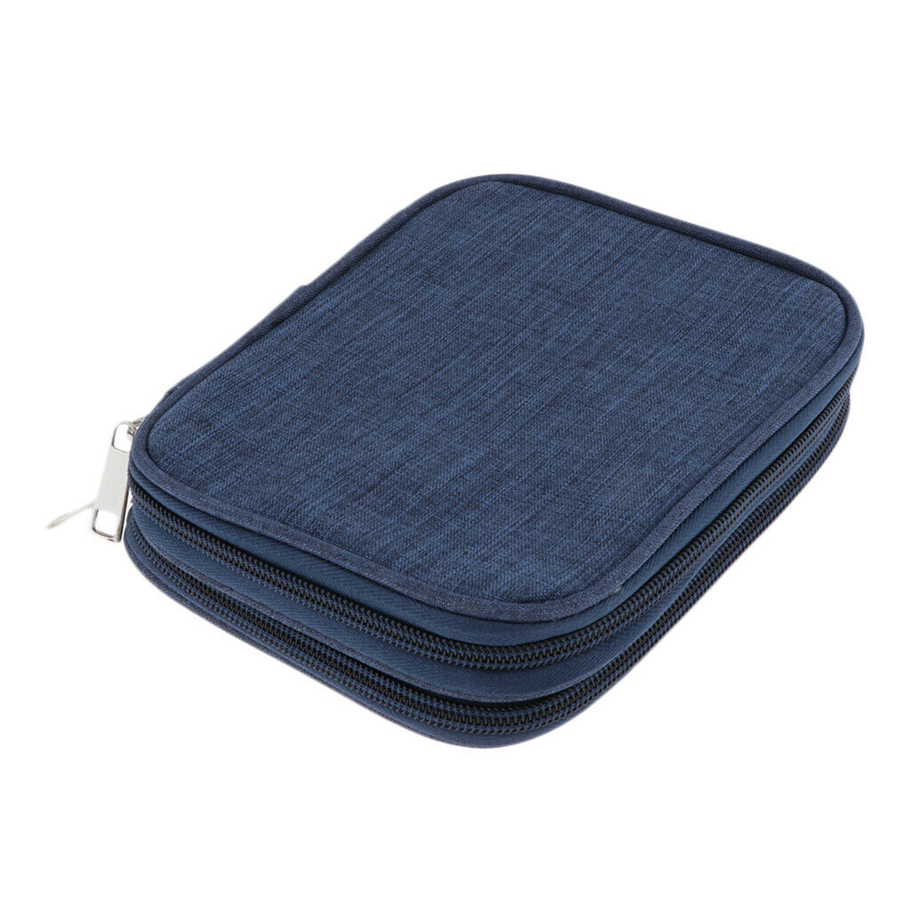 Double-deck Crochet Sewing Hooks Case Knitting Needles Storage Zipper Bag