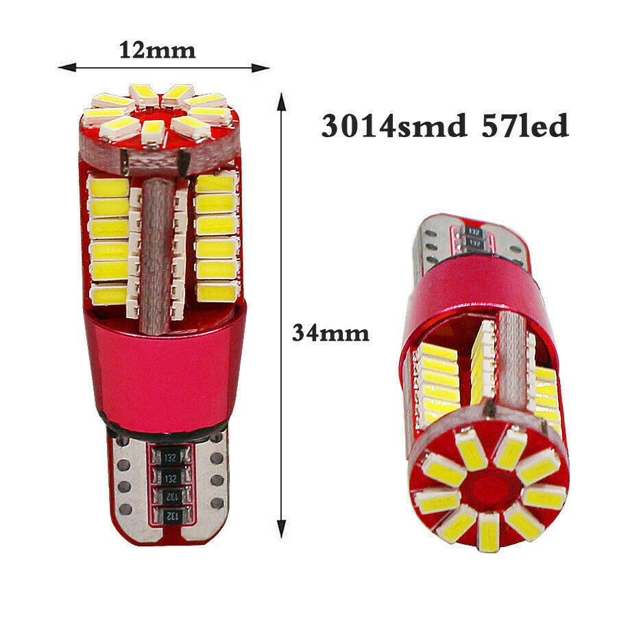 10PCS T10 W5W 194 168 LED No Error Canbus Side Lamp Light Bulb White Fog  light