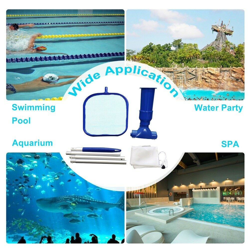 Swimming Pool Skimmer Net with Telescopic Pole Kit for Fast Cleaning of Debris