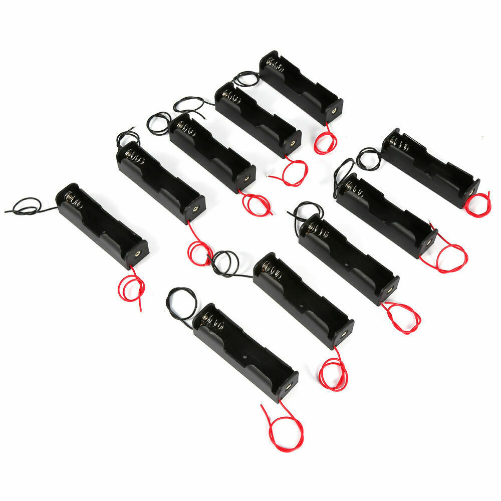 10x Plastic Battery Holder Storage Box Case Wired Rechargeable for 3.7V