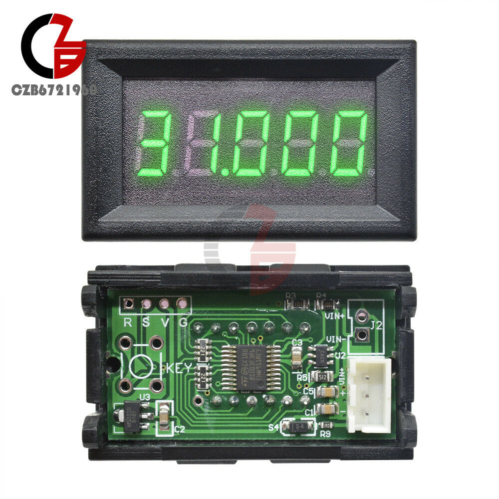 3wire 5 Digit 0.36" DC 0-33.000V Green LED Digital Voltmeter Voltage Meter Panel
