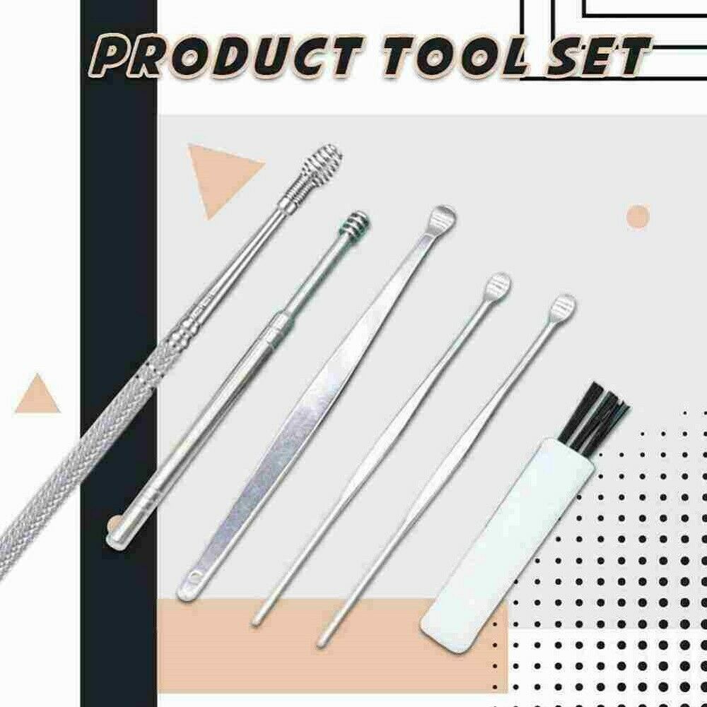 Top Stainless Steel Innovative Spring Ear Wax Cleaner Tool 6PCS/Set