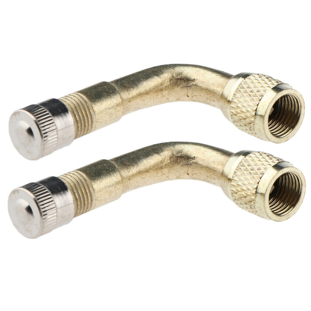 2x Valve Extension Tyre Stem Adapter Core   90 Angle Car Bike Truck Brass