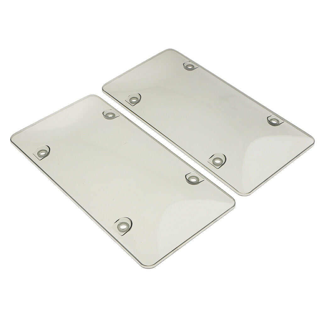 2 Pieces License Plate Frames Convex Surface Cover UV Protection Shield