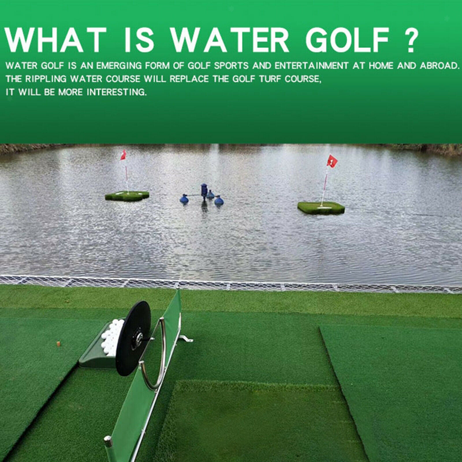 Floating Golf Putting Mat Practice Green Training Aid Swimming Pool Water