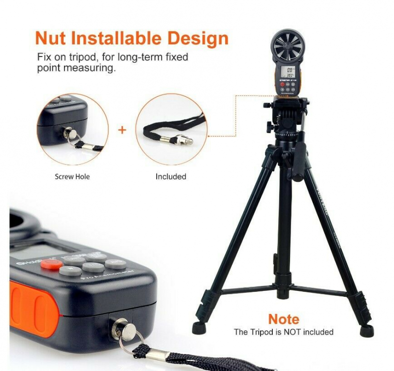 Digital LCD Handheld Anemometer Air Flow Meter Wind Volume Wind Speed Instrument