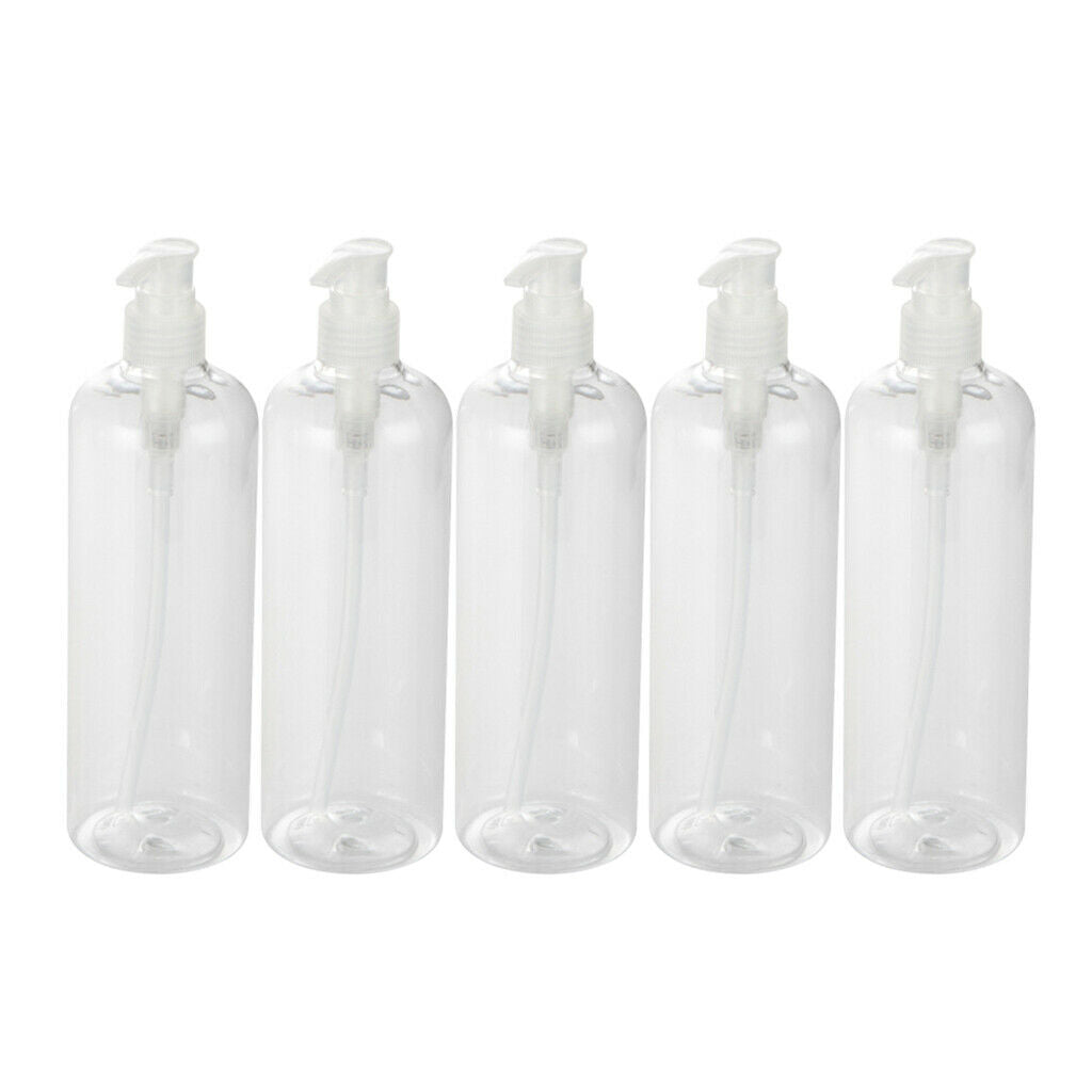 lot 17oz Shampoo Bottles Dispenser Containers for Body Wash Emulsion Clear