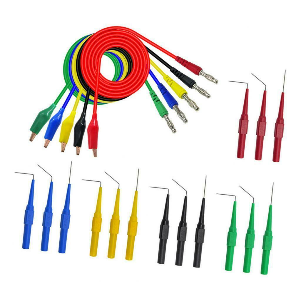 P1920 5xBanana Plug To Crocodile Alligator Clip Test  Wire Cable Set 1Meter