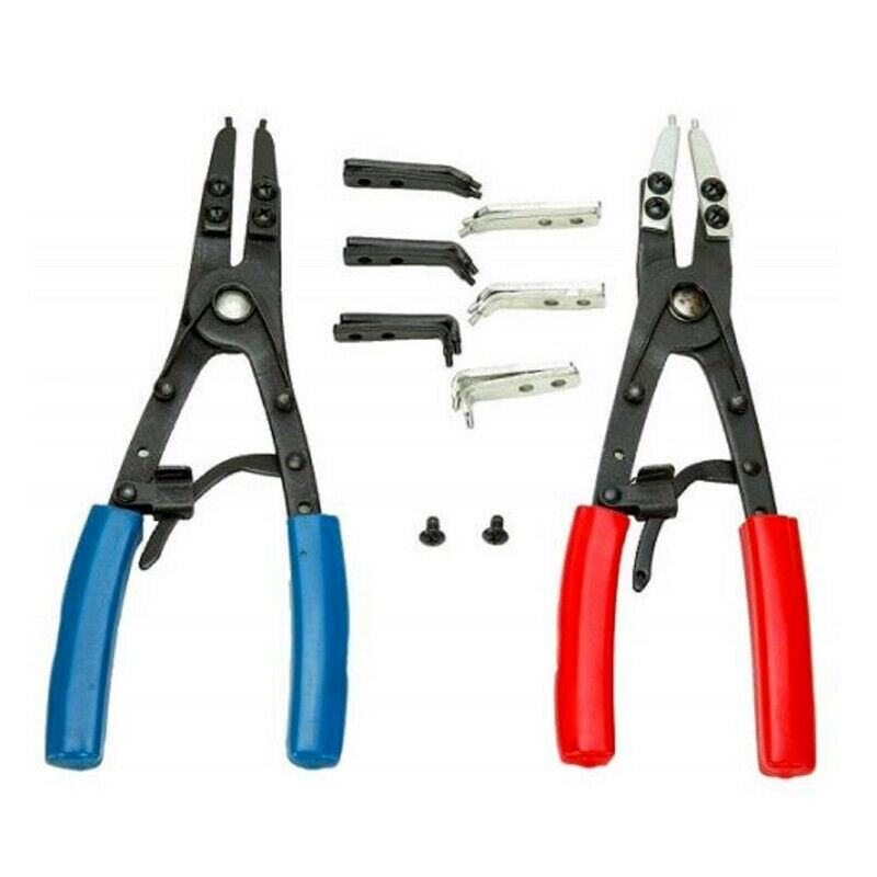 10" Spring Ratchet CirClip Plier Set Internal External Snap Ring Pliers Remover