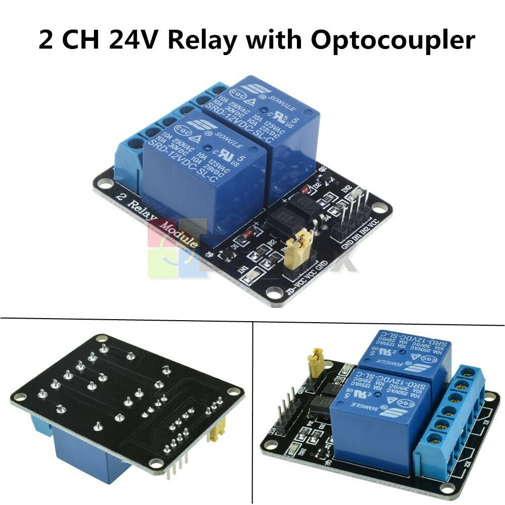 DC 24V Relay 2 Channel Module Board With Optocoupler For PIC AVR DSP ARM Arduino