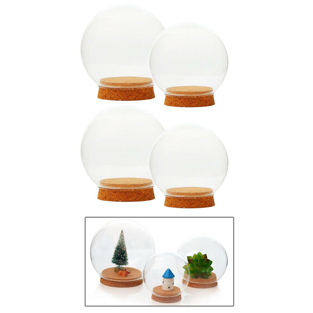 4Pack Glass Cleal Succulent Terrarium Bottle DIY Decoration Desktop Display