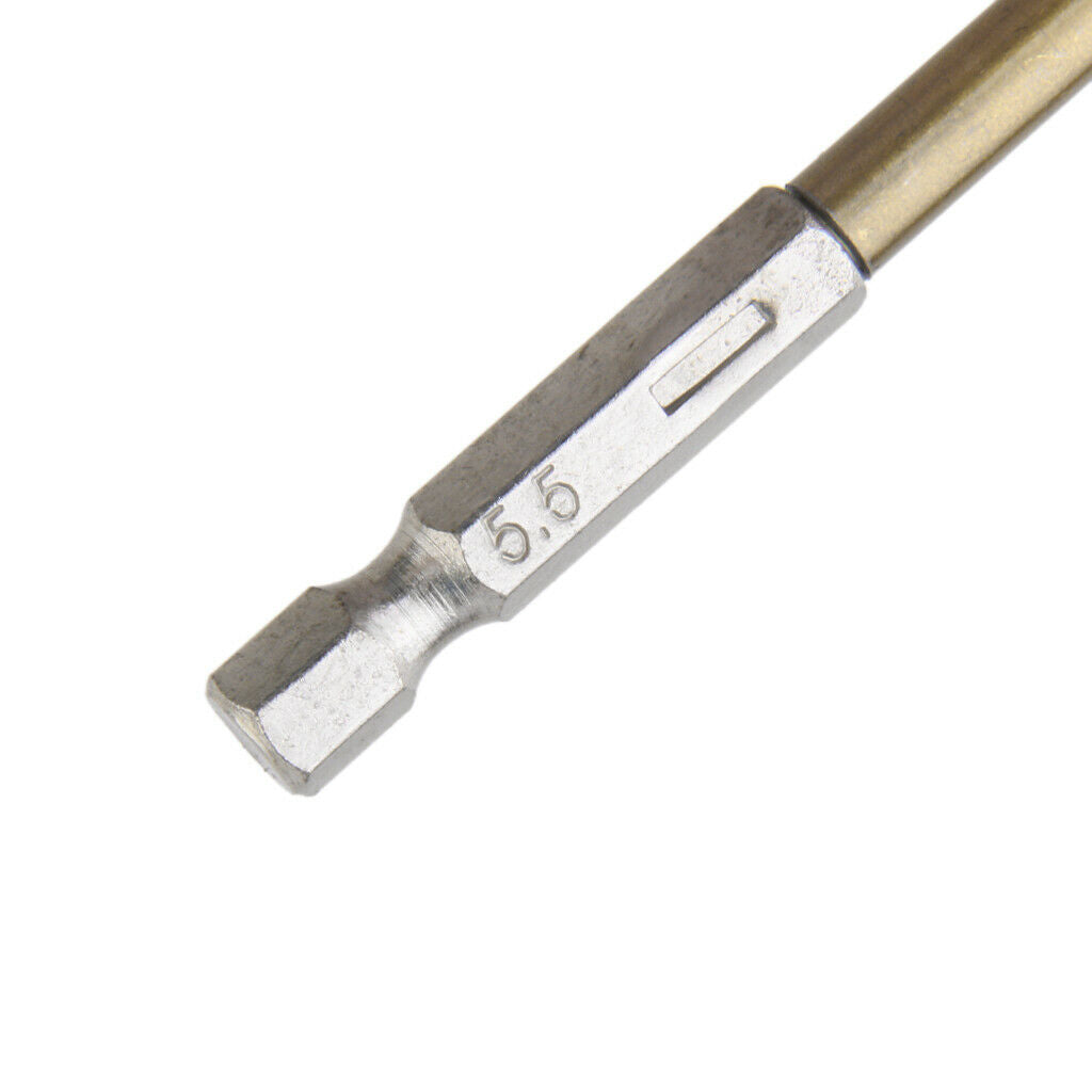 2 HSS Drill Bits Titanium Coated Twist Drill Bit, Stainless Steel, 1/4 ''