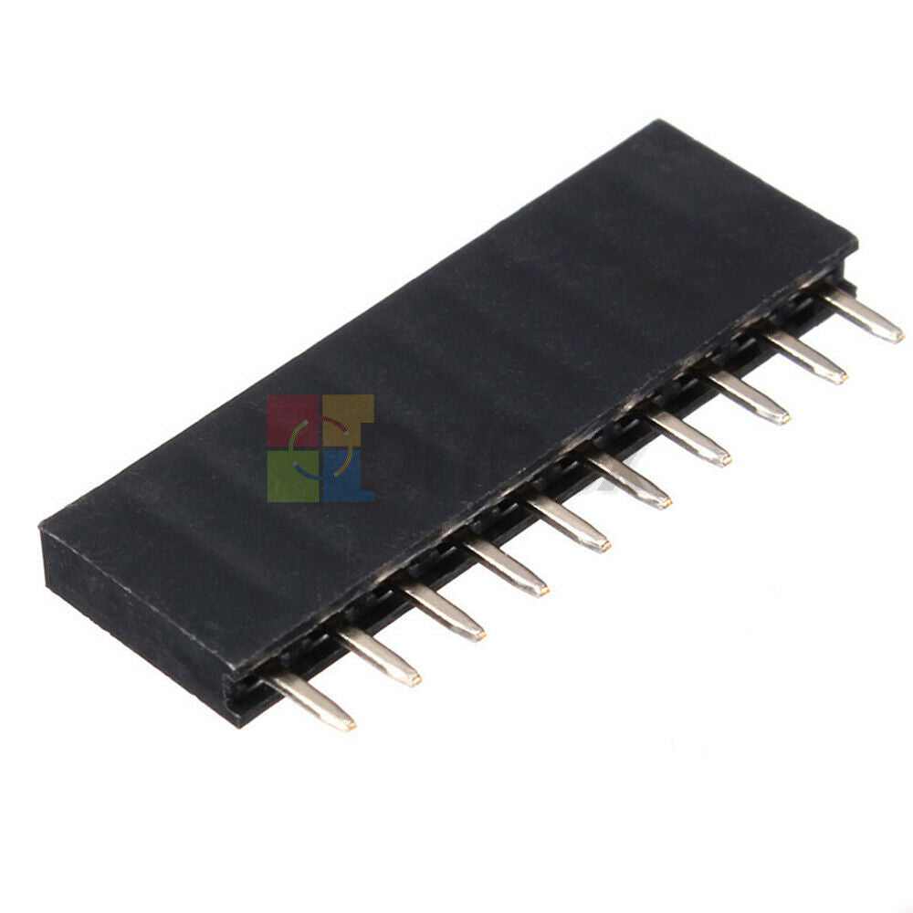 100Pcs 1x10 10 Pins Single Row Straight PCB Socket Female Header 2.54MM