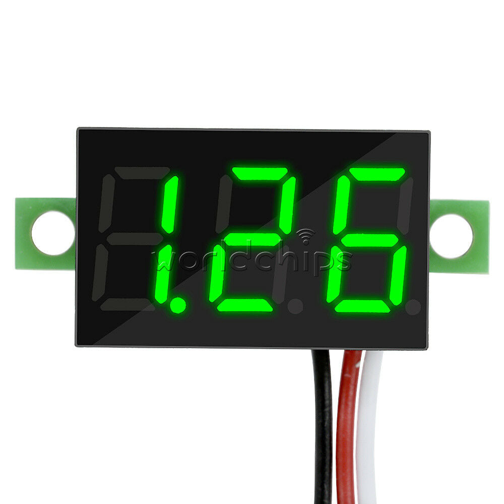 Green 0.36 inch DC 0-30V LED Panel Voltage Meter 3-Digital LED Voltmeter 3 Wires