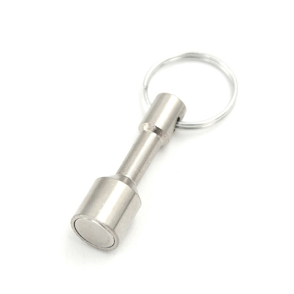 Super strong metal neodymium magnet keychain split ring pocket keyring hold WF