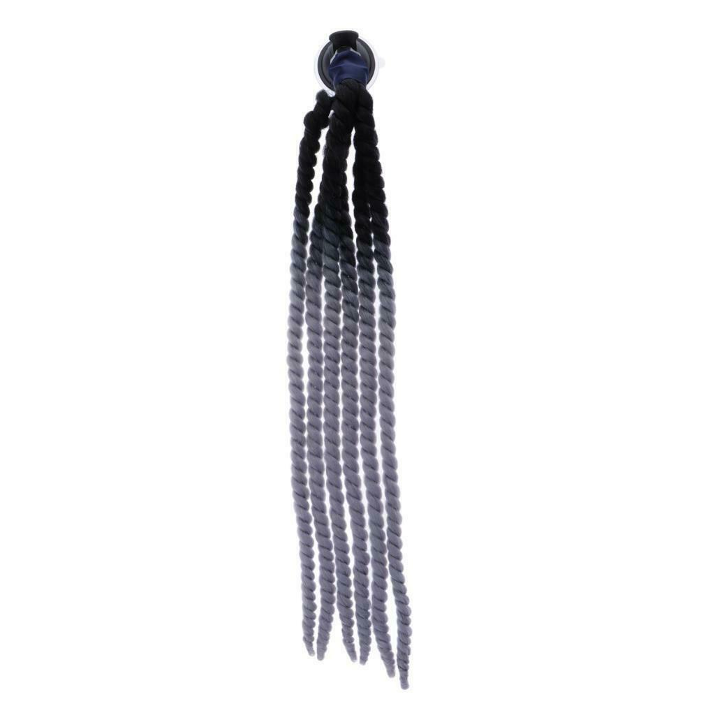 Hand-made Helmet Braids / Ponytail Motorcycle/Bicycle Helmet Wig Hair  Gray