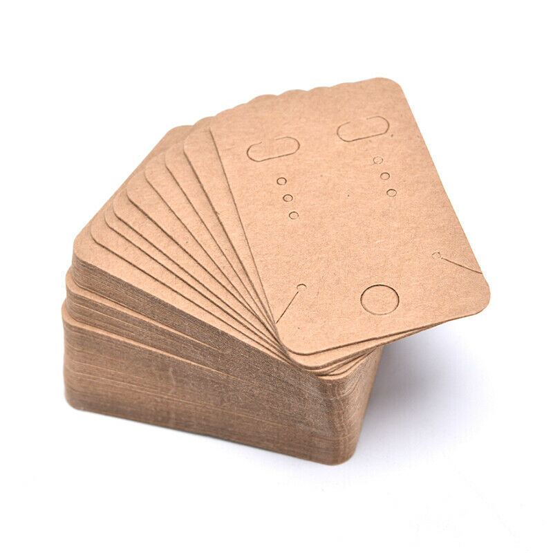 100x  Earrings Necklace Holder Display Cards Jewelry Display Kraft Cards LabBDA