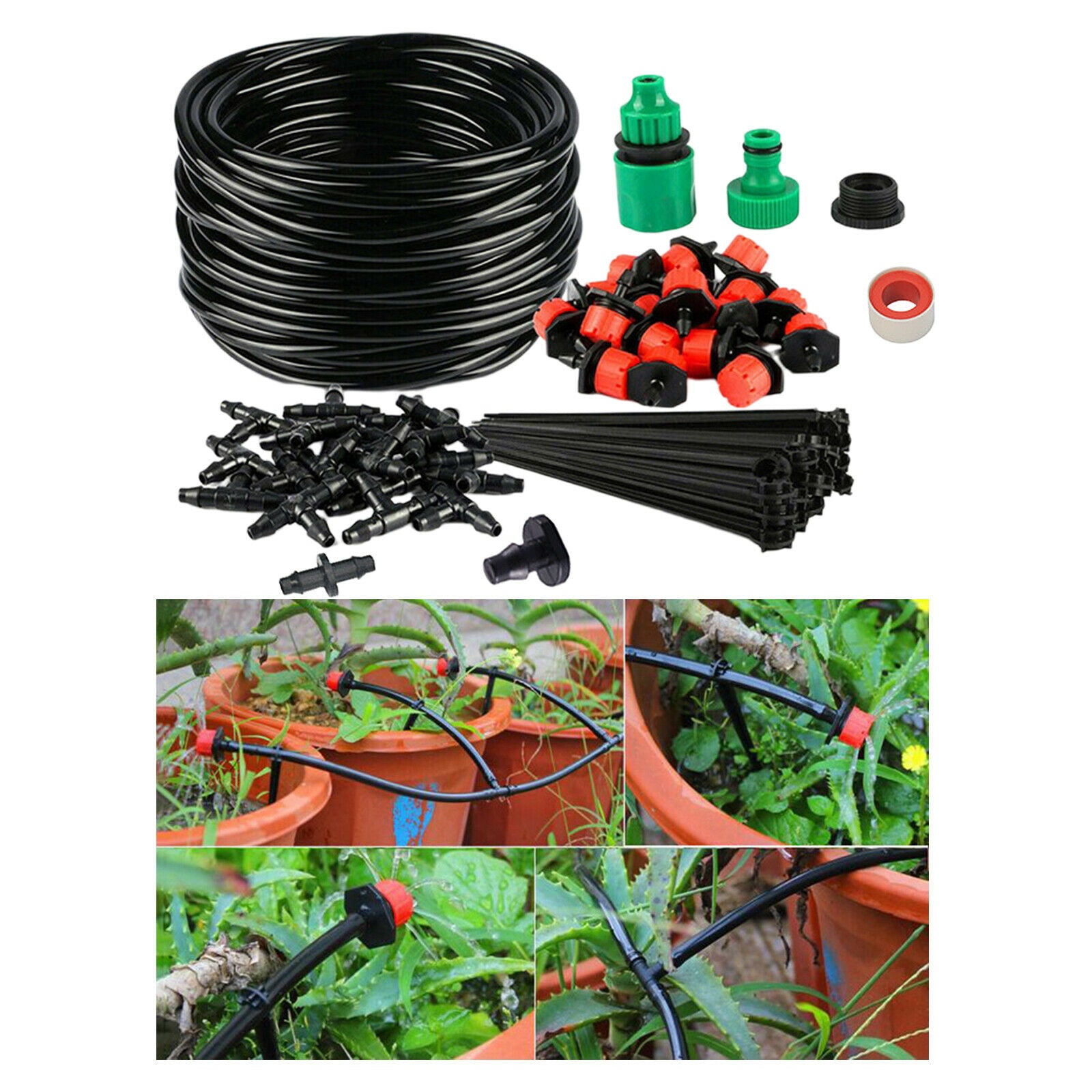 1 Set Garden Irrigation System 25m Plant Watering Hose Kit DIY Drip Drippers