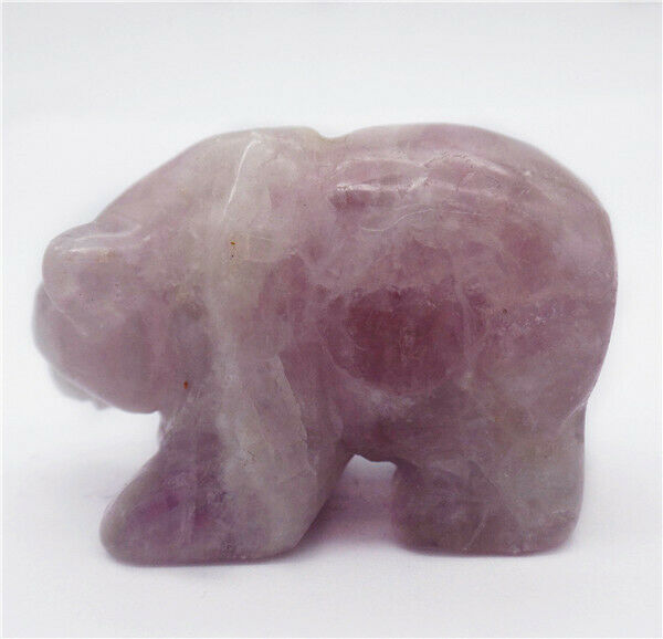 48x31x24mm Natural Purple Amethyst Carved Bear Decoration Statue Decor HH7733