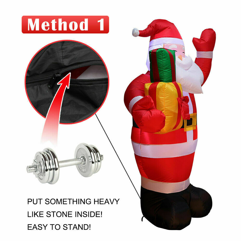 5 ft Christmas Inflatable Santa Claus LED Light Air Blown Xmas Yard Decor Gift