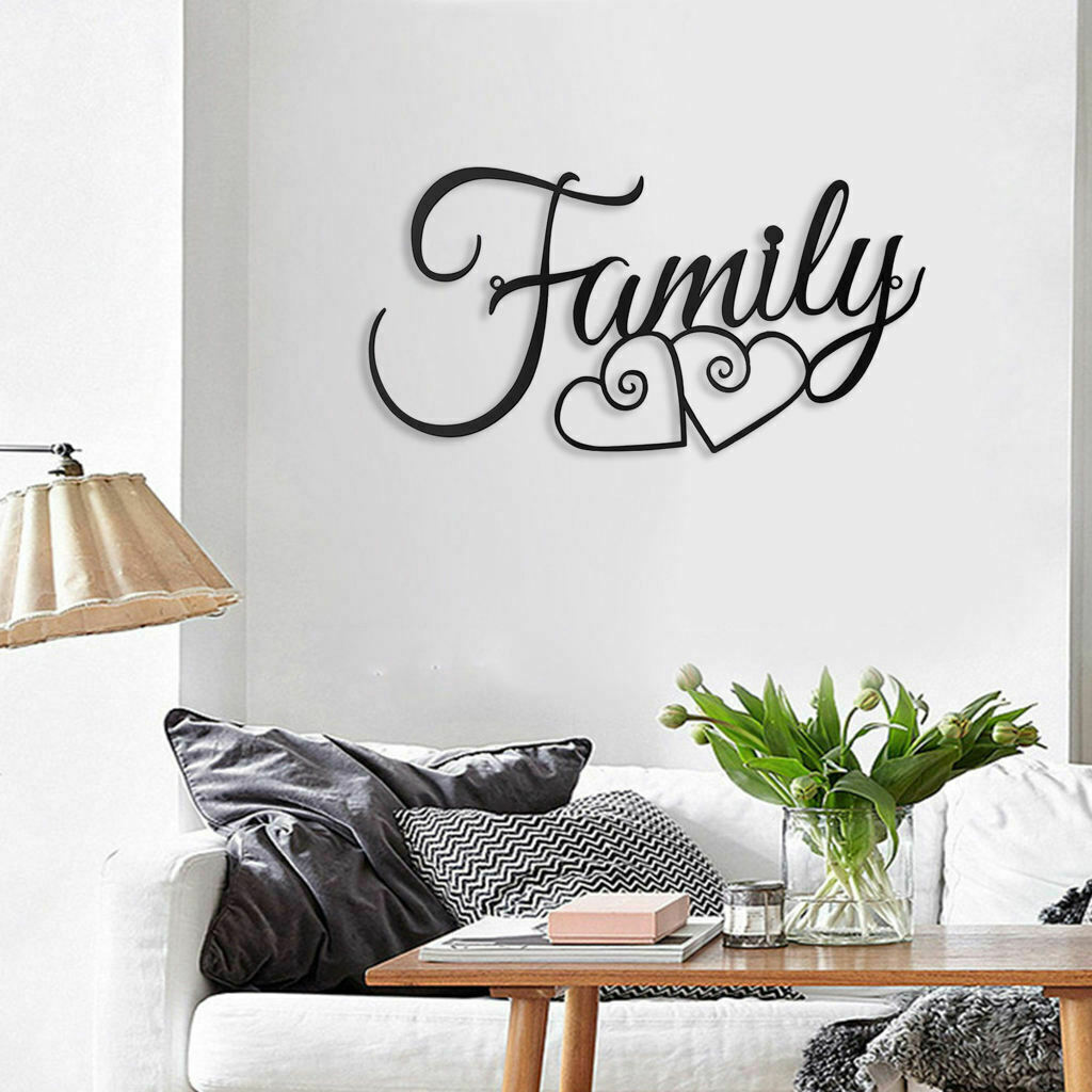 Family Wall Sign Family Wall Decor Sign Black Family Word Wall Art Family Wall
