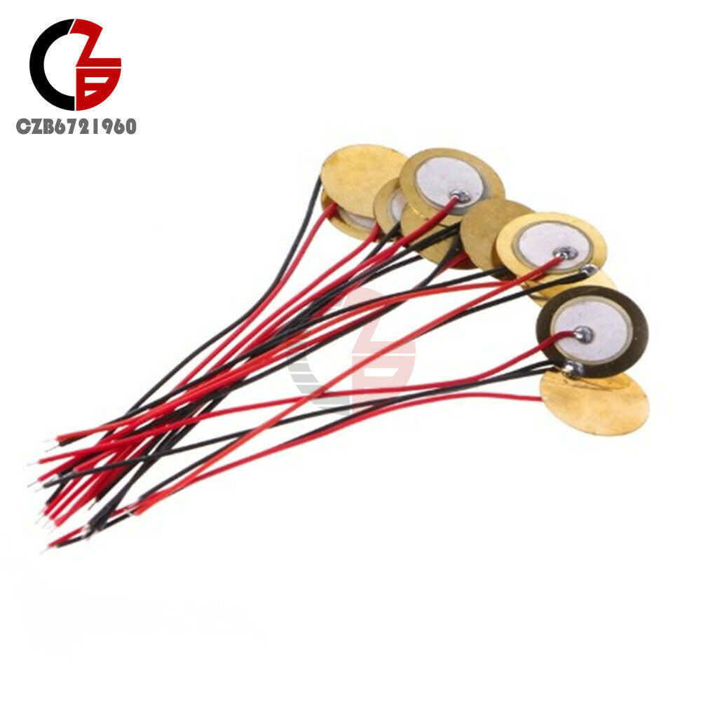 10Pcs Piezoelectric Piezo Ceramic Wafer Plate Diameter 15mm Buzzer Loudspeaker