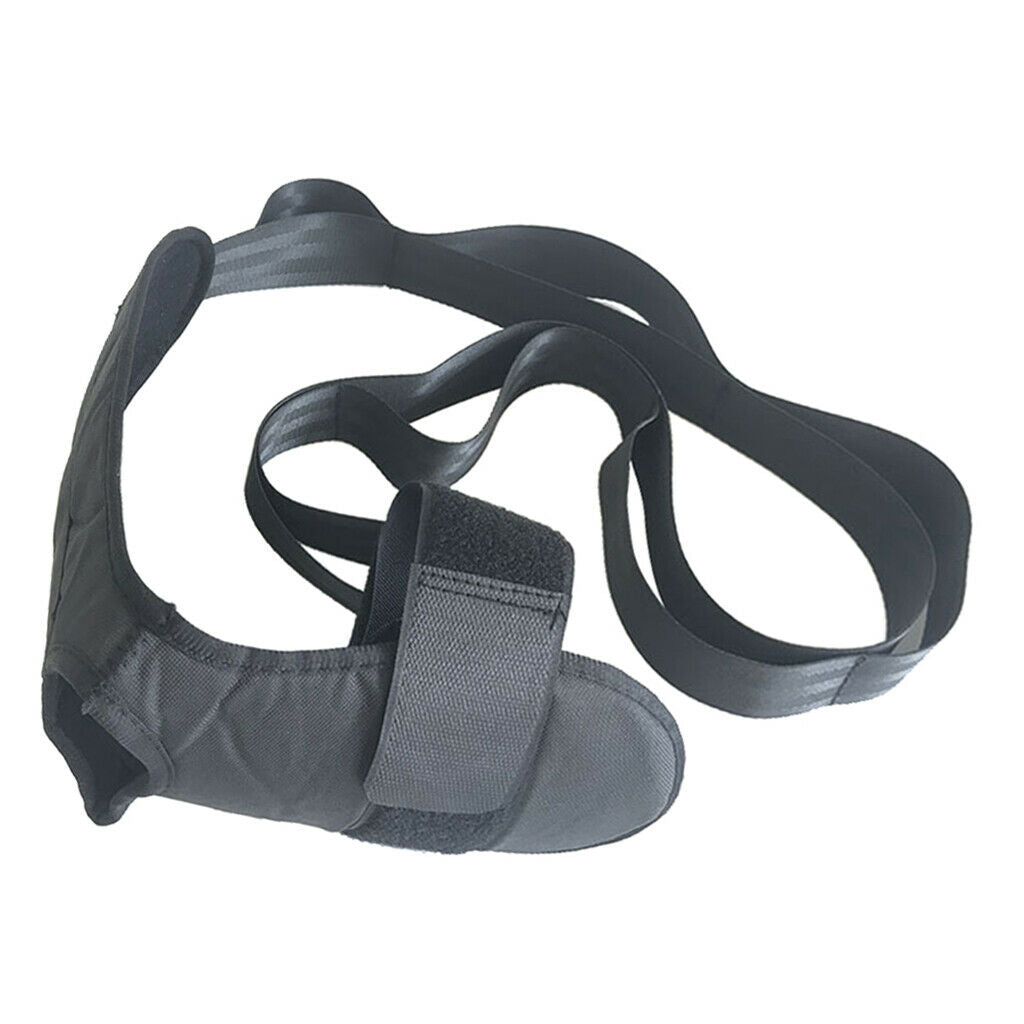 Durable Yoga Stretching Band 43'' Belt with Padded Foot Grip Exercising Rope