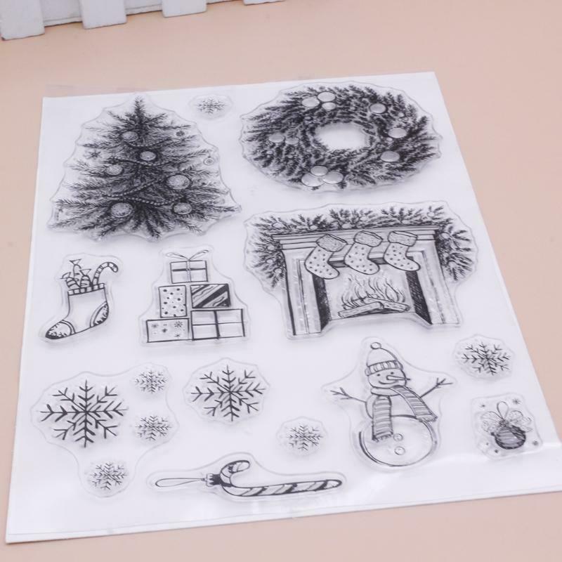 Christmas Wreath Silicone Clear Seal Stamp DIY Scrapbooking Emboss Photo Album