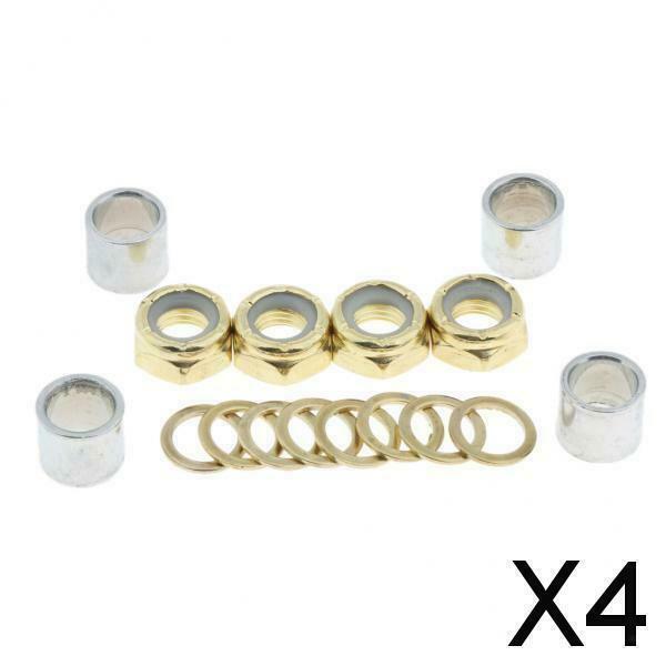 4X Bearing Spacer Longboard Truck Nuts Axle Speed Washers Cruiser Part Golden