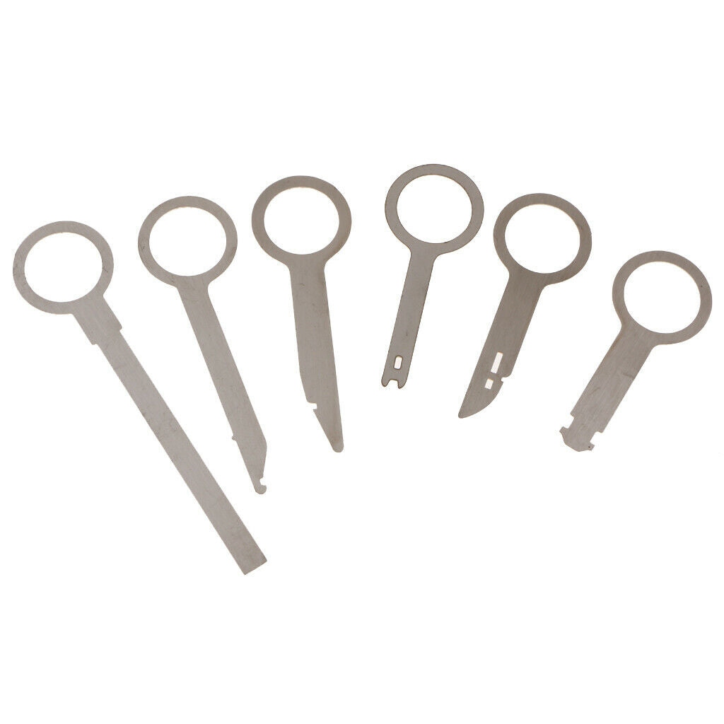 8pcs Sliver Car Radio Stereo Removal Release Tool Keys Universal