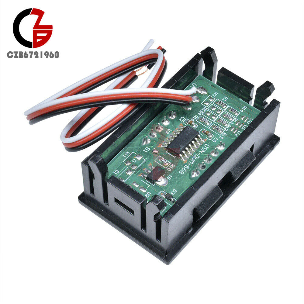 Three Wires Mini Red LED Display Panel Meter Digital Voltmeter DC 0V to 99.9V