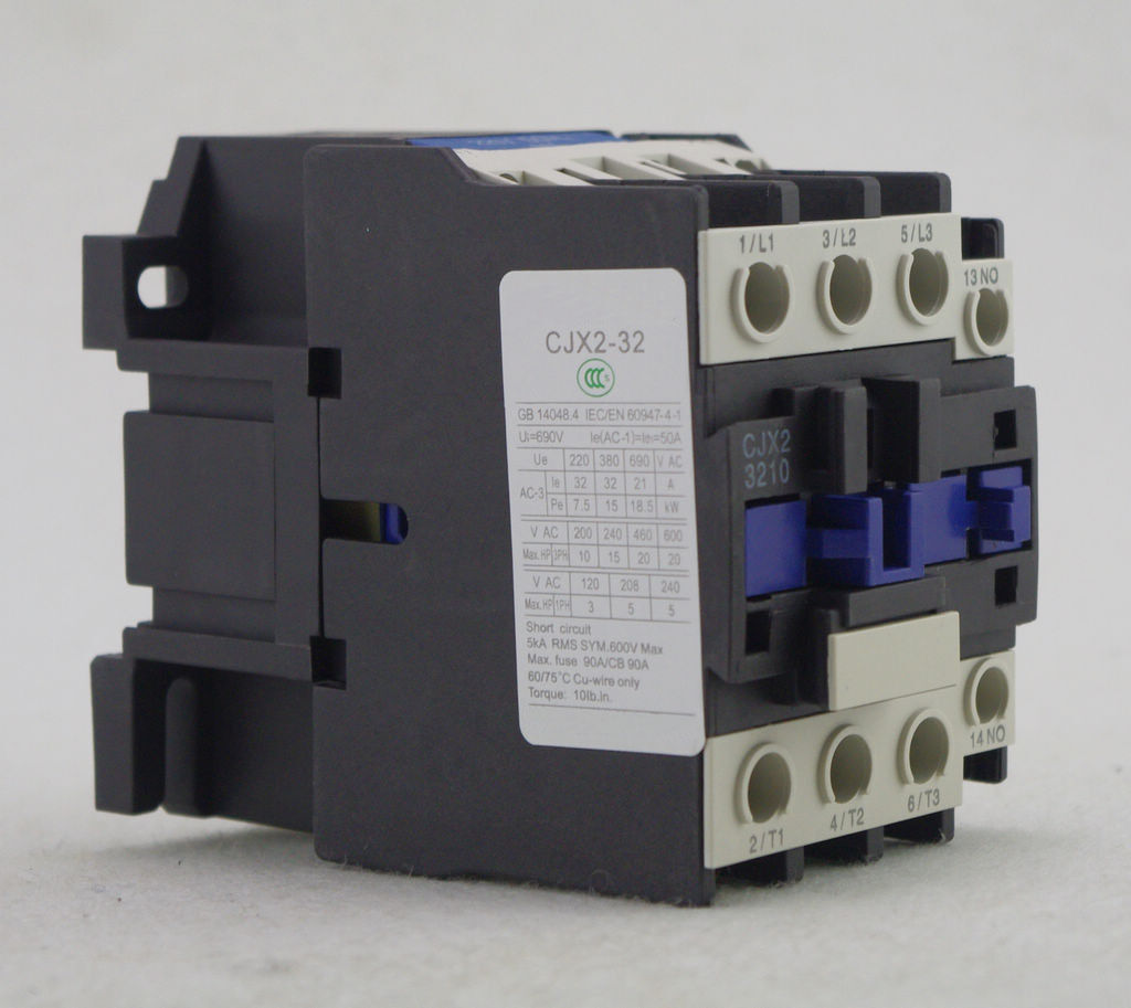 AC Contactor Motor Starter Relay (LC1) CJX2-3210 3P+NO 660/690V Coil 32A 18.5KW