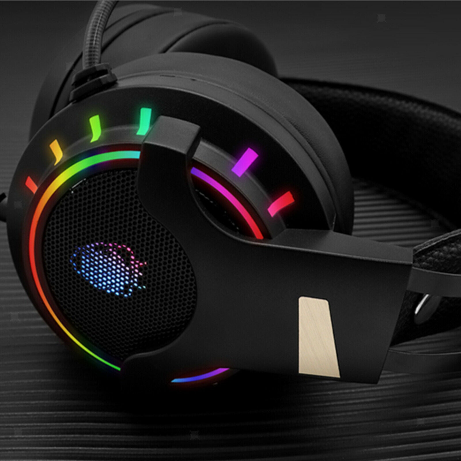 K3 7.1 Channel Gaming Headset RGB Light Wired Backlit Over-Ear Stereo Headphone,
