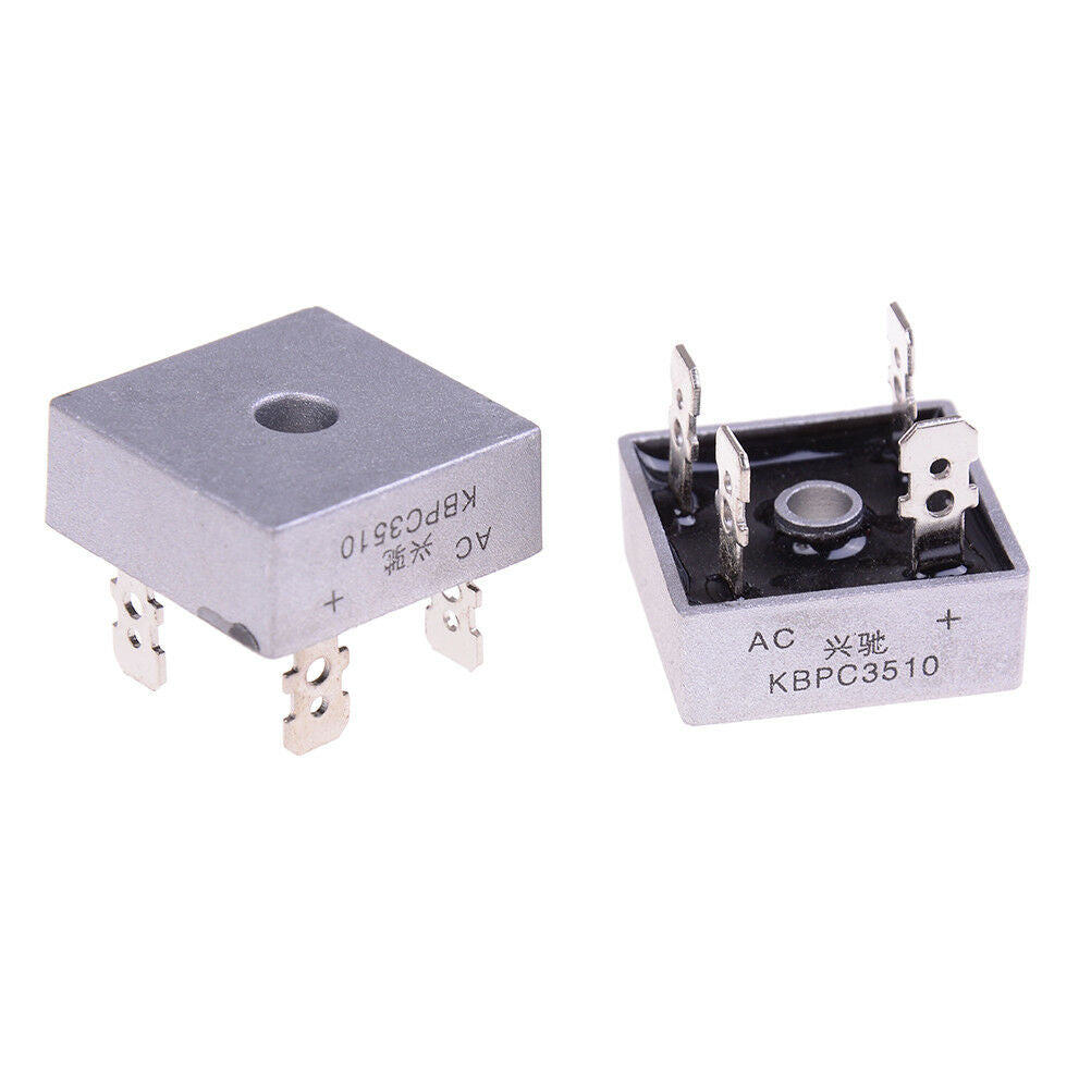 2Pcs bridge rectifier kbpc3510 amp metal case - 1000 volt 35a diode ALUK WF