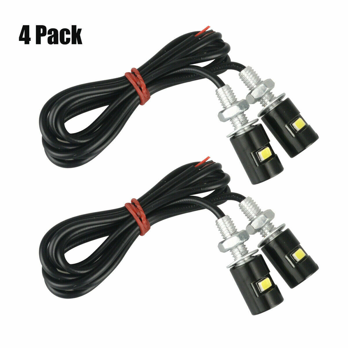 4Pcs Universal Motorcycle Car SMD LED License Plate Light Screw Bolt Lamp Bulbs