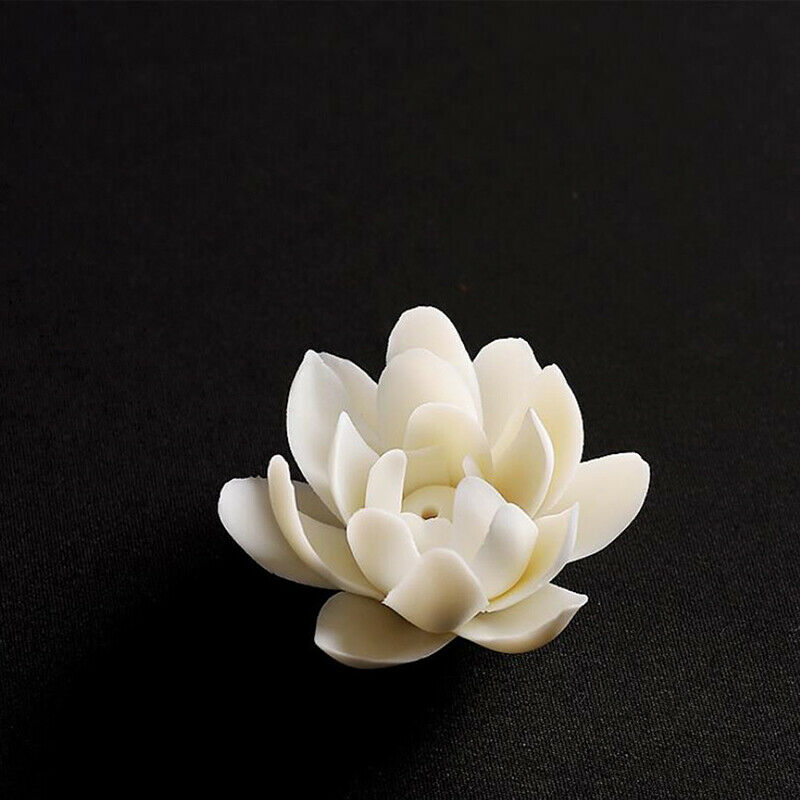 Ceramic White Lotus Incense Burner Home Decor Incense Stick Holder Aromat.l8