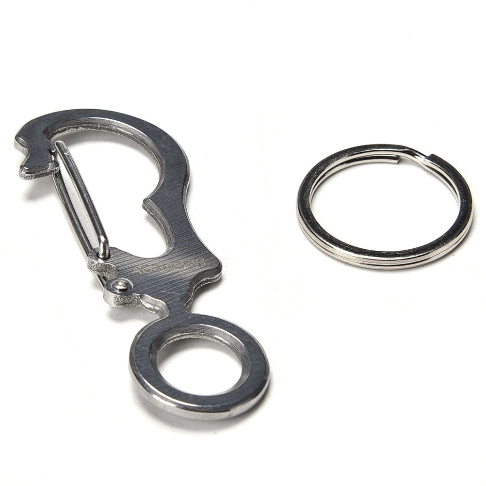 Stainless Steel Keychain Keyring EDC Outdoor Multifunction Pocket Tool Fi.l8