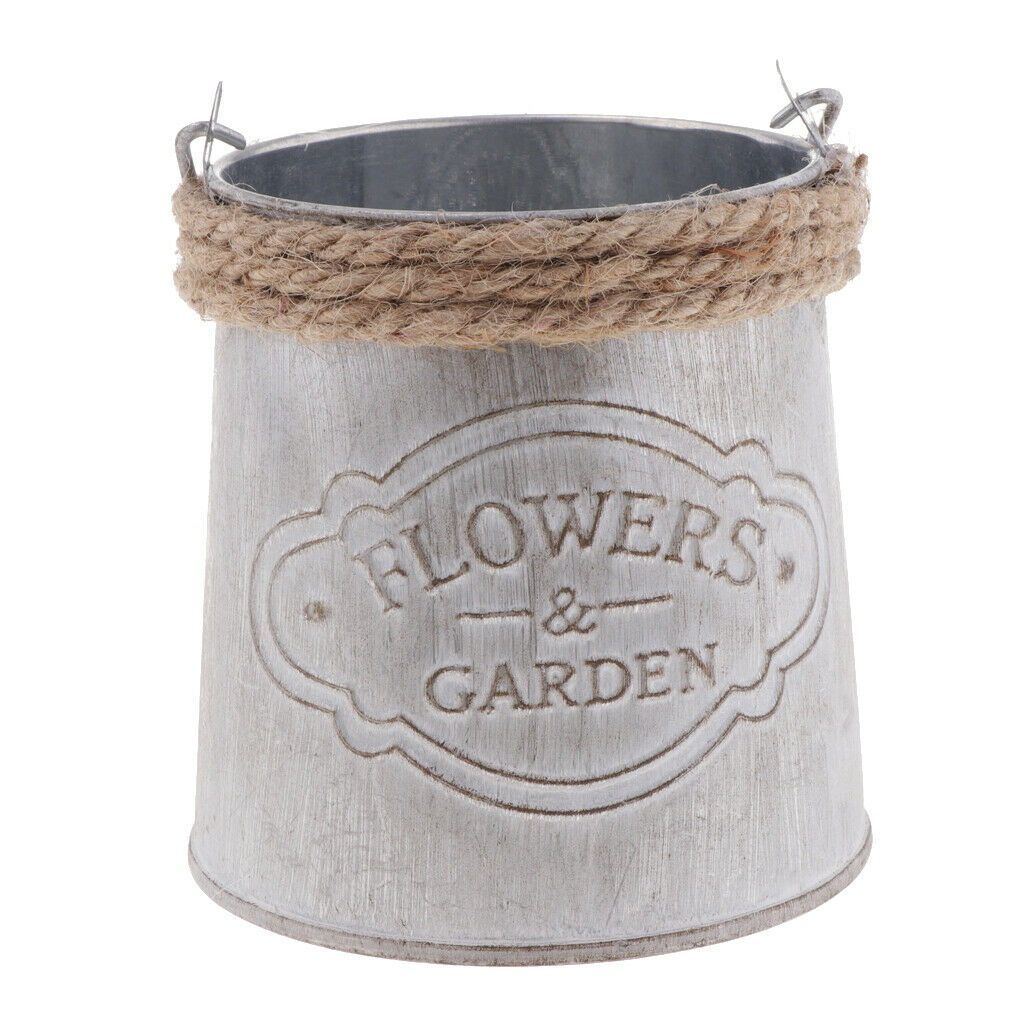 Metal Bucket Metal Tinplate Flower Plant Bucket Decorative Garden Pot for Home