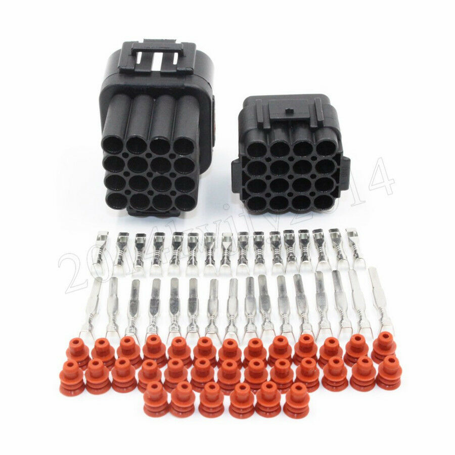 5 Sets 16 Pin Way Male & Female Electrical Wire Connectors Assembly Waterproof